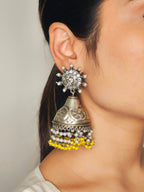Mohini German Silver Oxidised Earrings