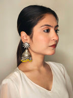 Mohini German Silver Oxidised Earrings