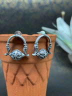 Abha German Silver Oxidised Earring