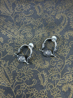 Abha German Silver Oxidised Earring