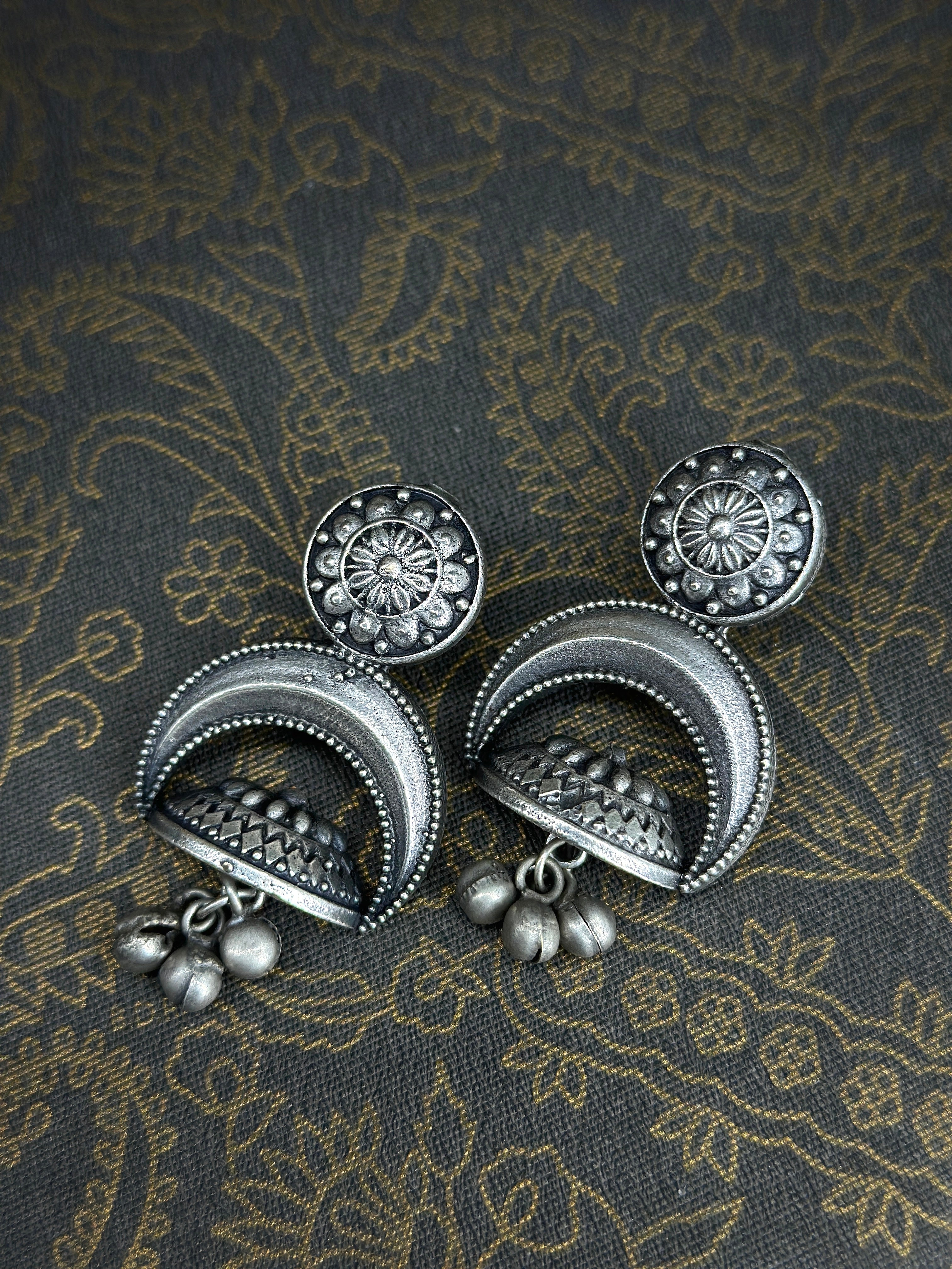 Alekhya German Silver Oxidised Earring