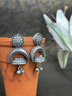 Alekhya German Silver Oxidised Earring