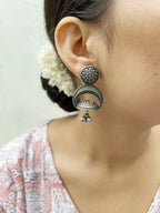 Alekhya German Silver Oxidised Earring
