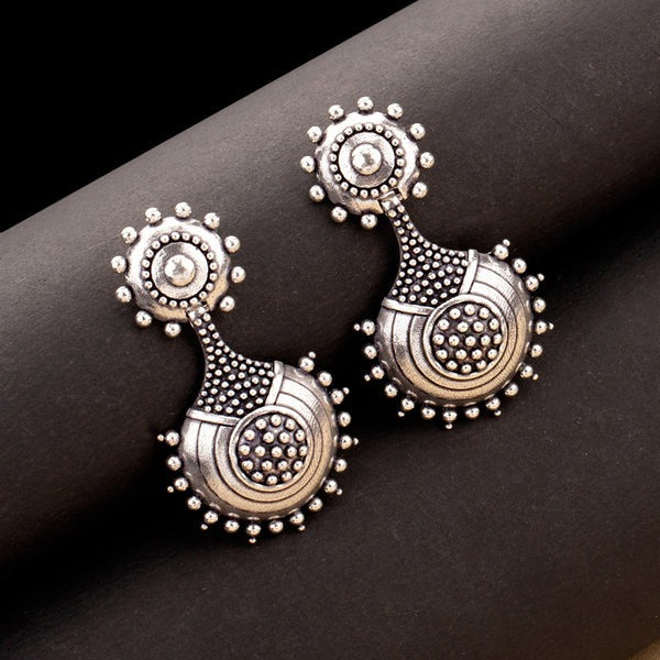 Arya German Silver Oxidised Earring