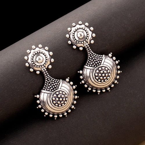Arya German Silver Oxidised Earring