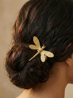 Dragonfly Jewelry Combo Set for Women – Gold Plated Ring, Earrings & Clip | Nature-Inspired Statement Jewellery