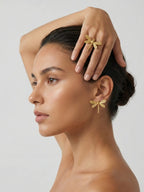 Dragonfly Jewelry Combo Set for Women – Gold Plated Ring, Earrings & Clip | Nature-Inspired Statement Jewellery