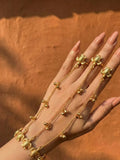 Gold Turtle Motif Hathphool Hand Harness for Women | Traditional Ring Bracelet Hand Chain | Bridal & Festive Hand Jewelry
