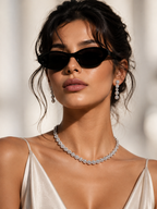 Luxury CZ Necklace Set with Drop Earrings – Diamond-Look Cubic Zirconia For special occasion