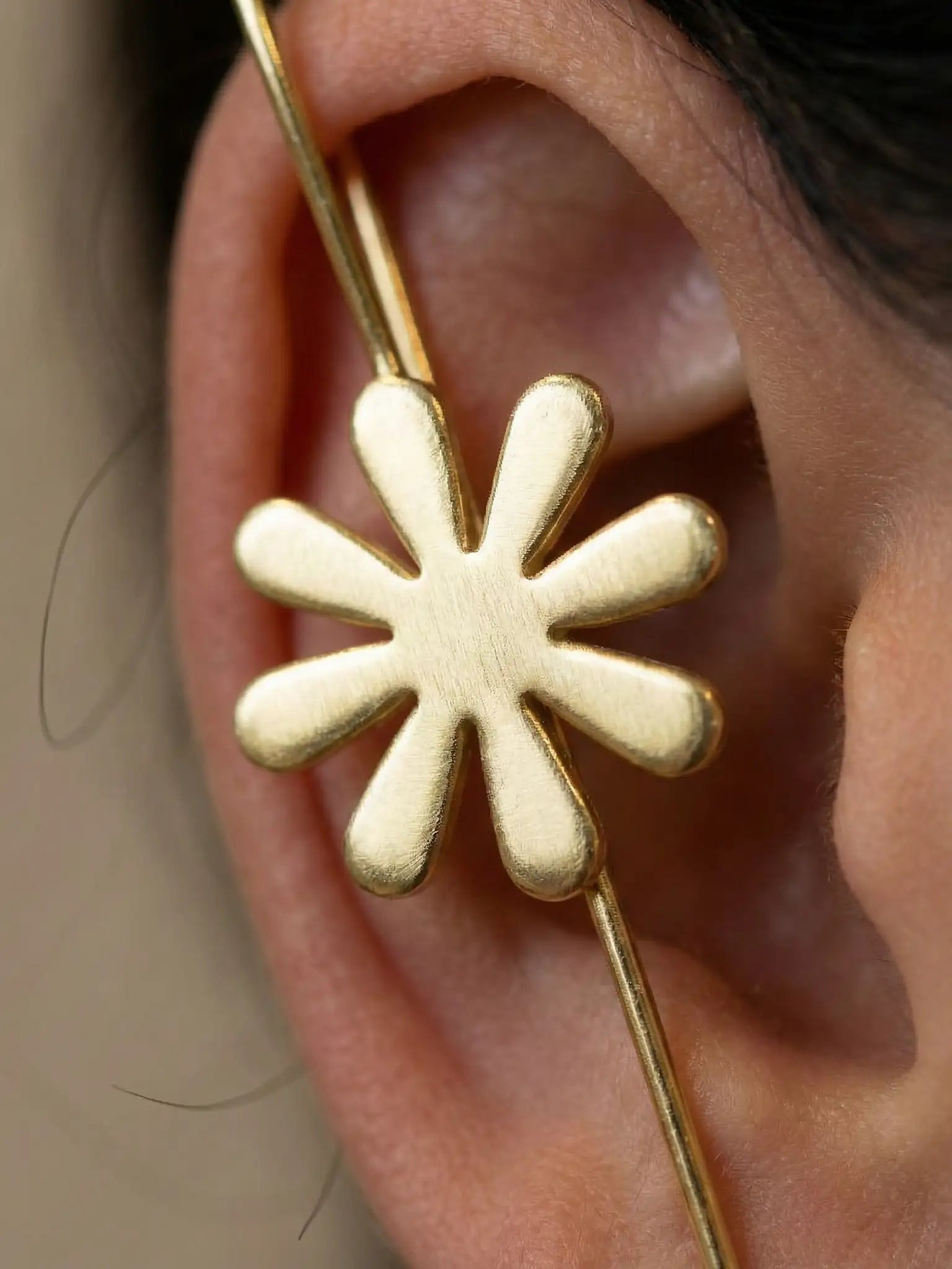 Combo of Elegant Pearl Cluster Floral Ear Cuff for Women | Gold-Plated Minimal Statement Ear Accessory