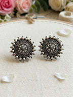 Combo - oxidized Silver Bird & Dragon Earring Combo Set for Women | Hummingbird Dangles, Dragon Round Drops & Floral Stud Earrings | Boho Tribal Jewelry (Set of 3)