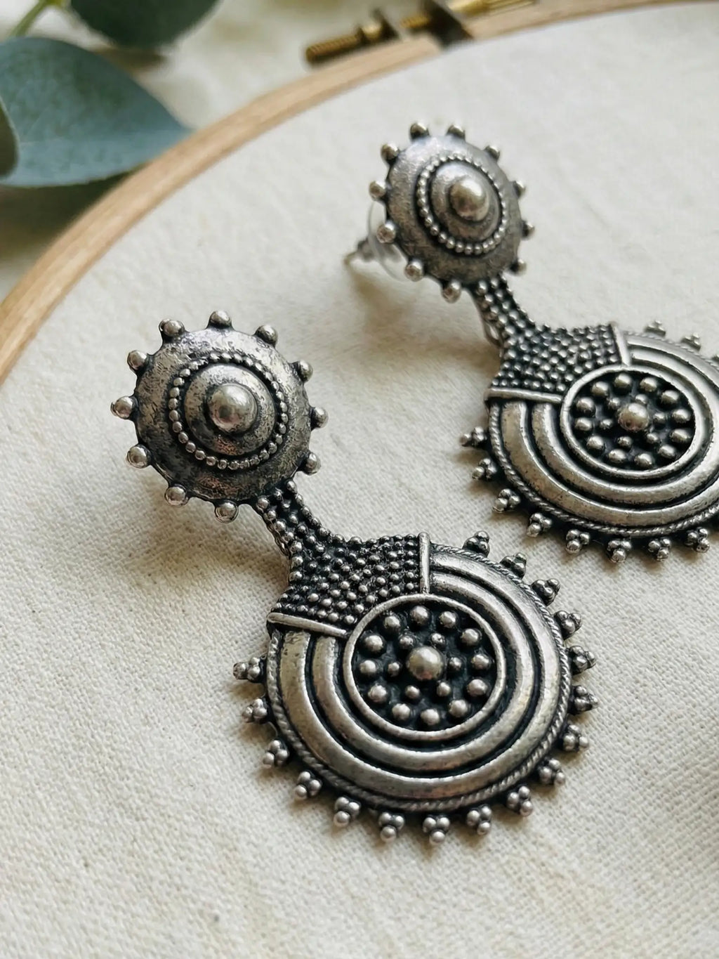 Combo - oxidized Silver Traditional Jhumka & Statement Earring Combo Set for Women | Tribal Boho Drop & Stud Earrings Collection (Set of 3)