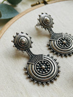 Combo - oxidized Silver Traditional Jhumka & Statement Earring Combo Set for Women | Tribal Boho Drop & Stud Earrings Collection (Set of 3)