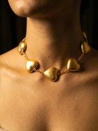 Dilruba Collection Gold Heart Choker Necklace for Women | Statement Love-Inspired Choker | Festive & Contemporary Jewellery
