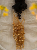 Dilruba Collection Gold-Toned Parandi Hair Accessory for Women | Traditional Punjabi Bridal Parandi with Beaded Tassels