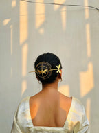 Elegant Gold Dragonfly Hair Bun & Stick | Statement Bun Pin | Minimal Metal Hair Accessory for Women & Girls
