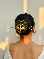 Elegant Gold Dragonfly Hair Bun & Stick | Statement Bun Pin | Minimal Metal Hair Accessory for Women & Girls