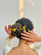 Elegant Gold Dragonfly Hair Bun & Stick | Statement Bun Pin | Minimal Metal Hair Accessory for Women & Girls