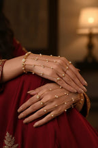 Elegant Pearl Chain Hathphool for Women – Adjustable Hand Harness Jewelry