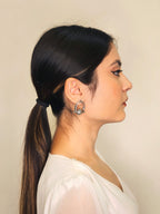Abha German Silver Oxidised Earring