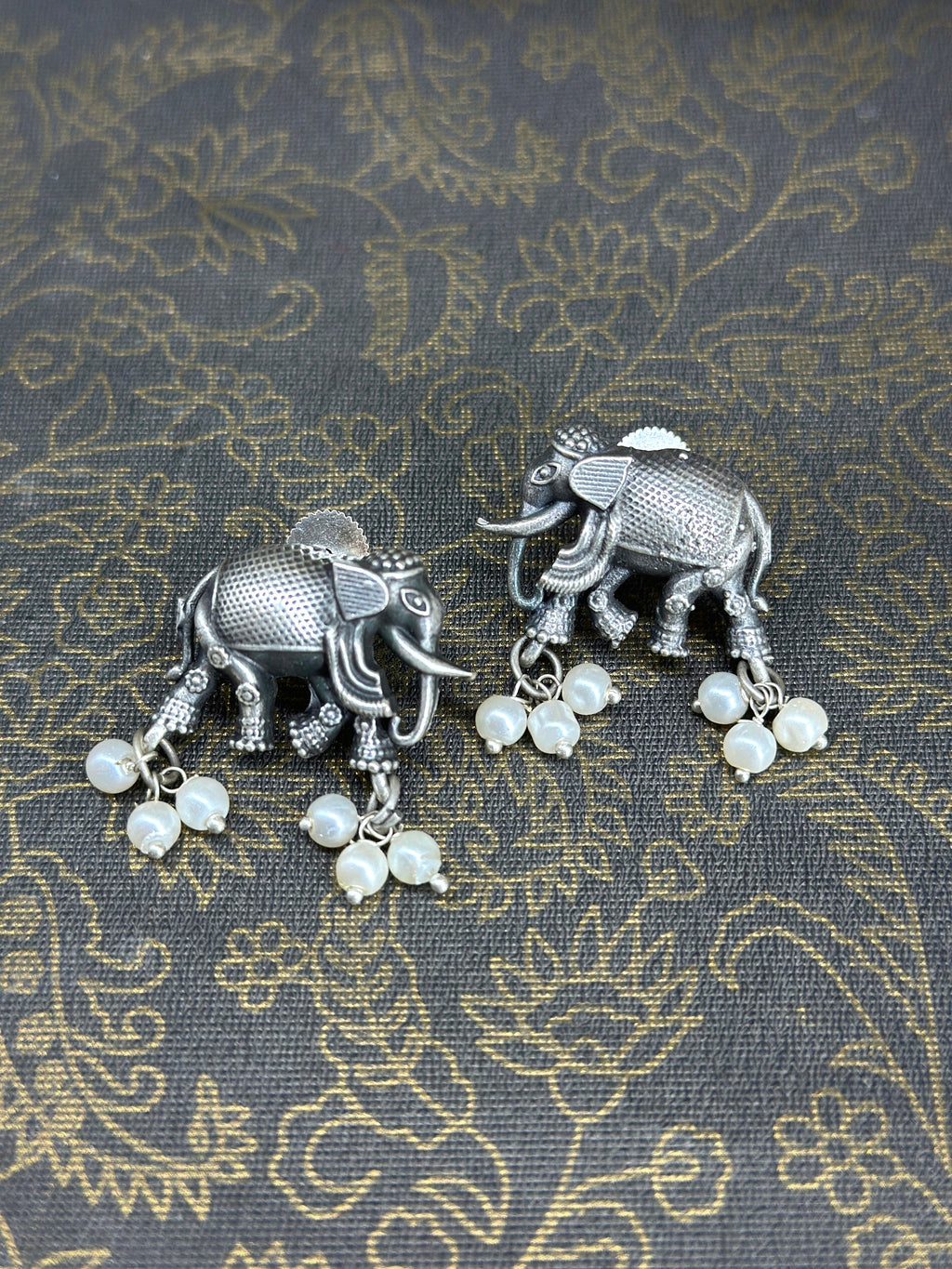 Gaj German Silver Oxidised  Earring