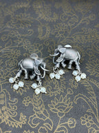 Gaj German Silver Oxidised  Earring