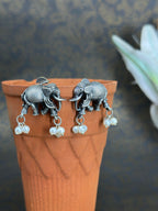 Gaj German Silver Oxidised  Earring