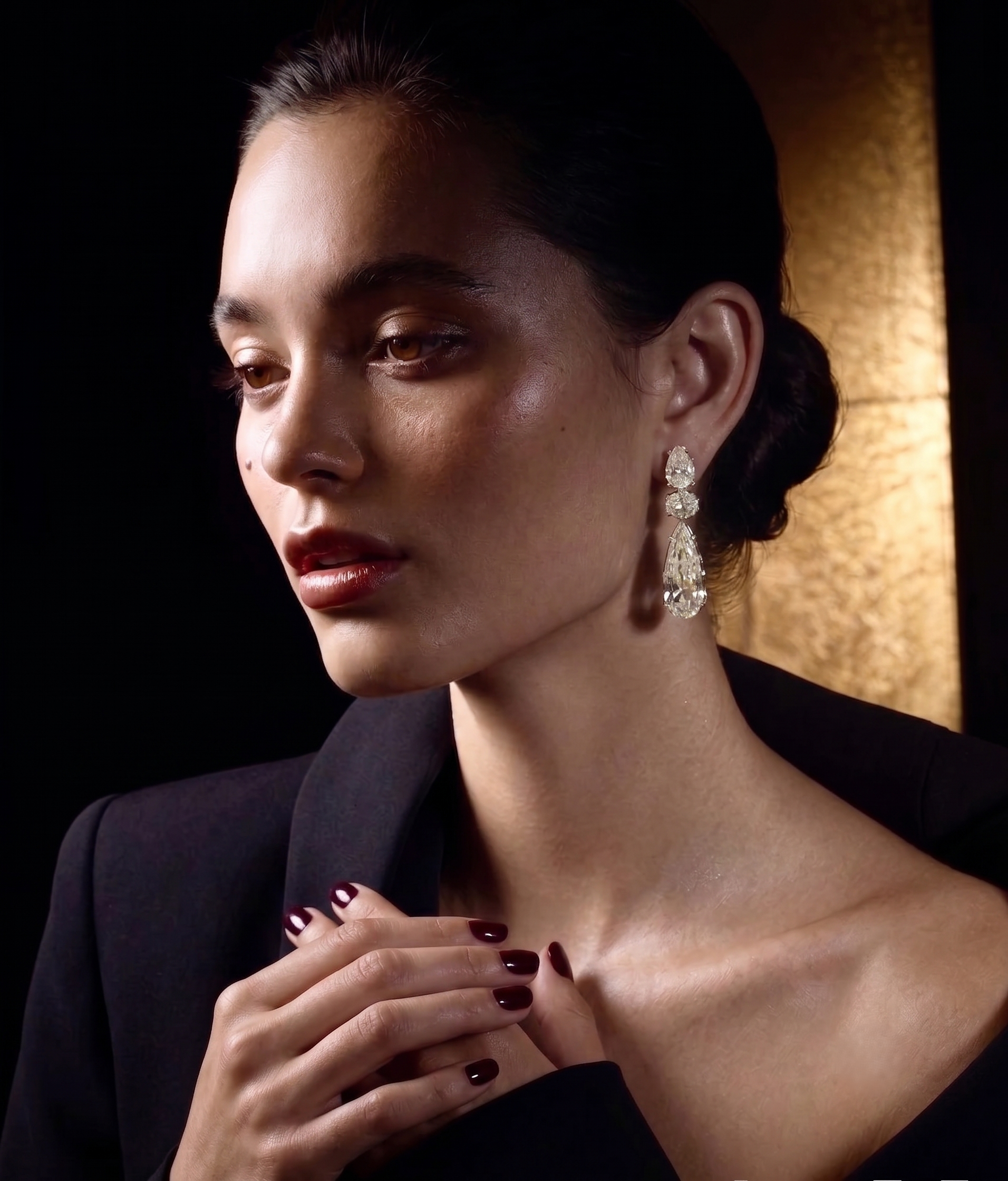 Celeste Pear Cut CZ Drop Earrings – Luxury Statement Party Earrings for Women