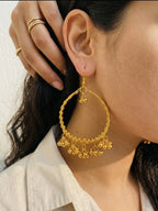 Gold Ghungroo Hoop Earrings for Women – Traditional Big Circle Earrings for Festive & Wedding Wear