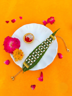 Handcrafted Pearl Rakhi Bracelet for Women | Gold-Plated Beaded Designer Rakhi | Elegant Sister Raksha Bandhan Gift