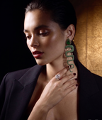 Emerald Green CZ Snake Drop Earrings for Women