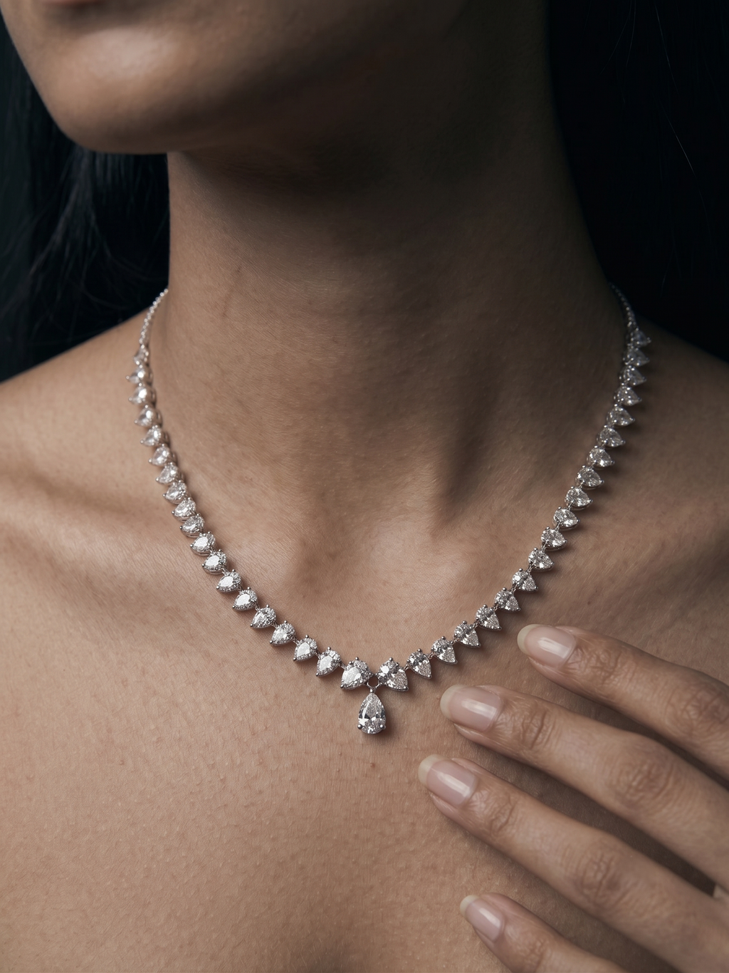 Aurelia Teardrop CZ Necklace & Earrings Set | Elegant Crystal Jewellery