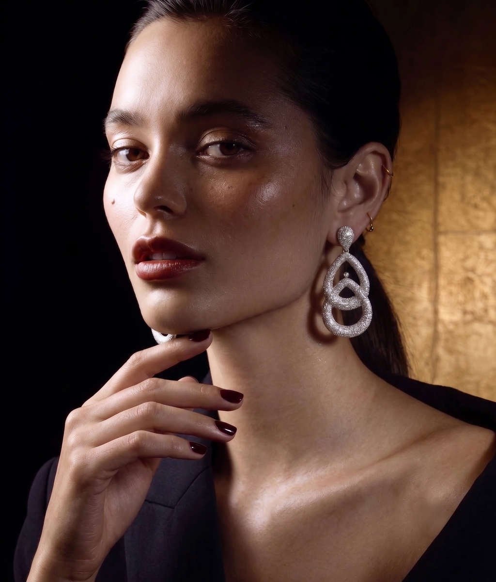 Celeste Sparkle CZ Statement Drop Earrings for Women | Premium Party & Wedding Earrings