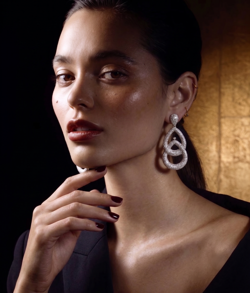 Celeste Sparkle CZ Statement Drop Earrings for Women | Premium Party & Wedding Earrings