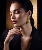 Golden Glitter CZ Teardrop Drop Earrings for Women