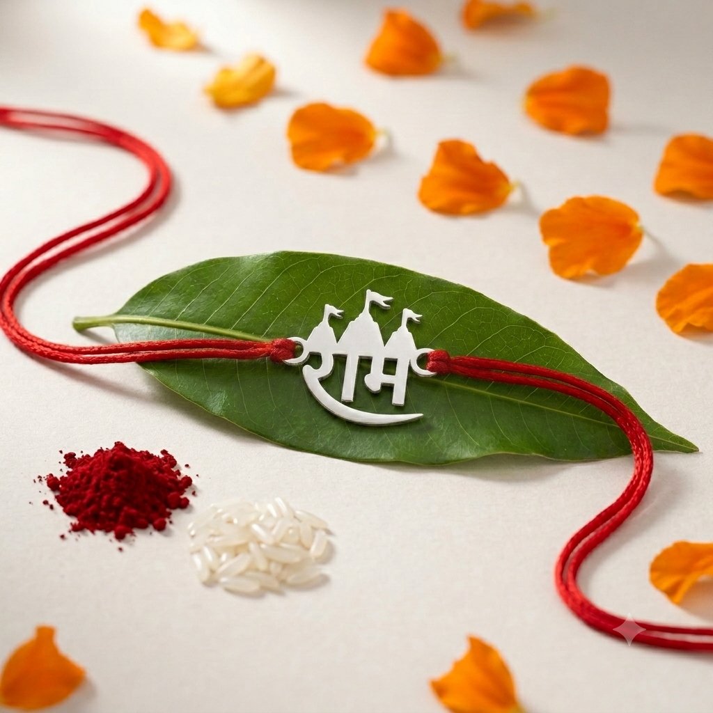 Shri Ram Pure Silver Rakhi