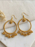 Gold Ghungroo Hoop Earrings for Women – Traditional Big Circle Earrings for Festive & Wedding Wear