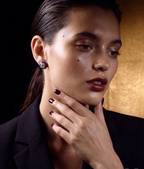 Royal Blue CZ Stud Earrings | Square Cubic Zirconia Earrings for Women