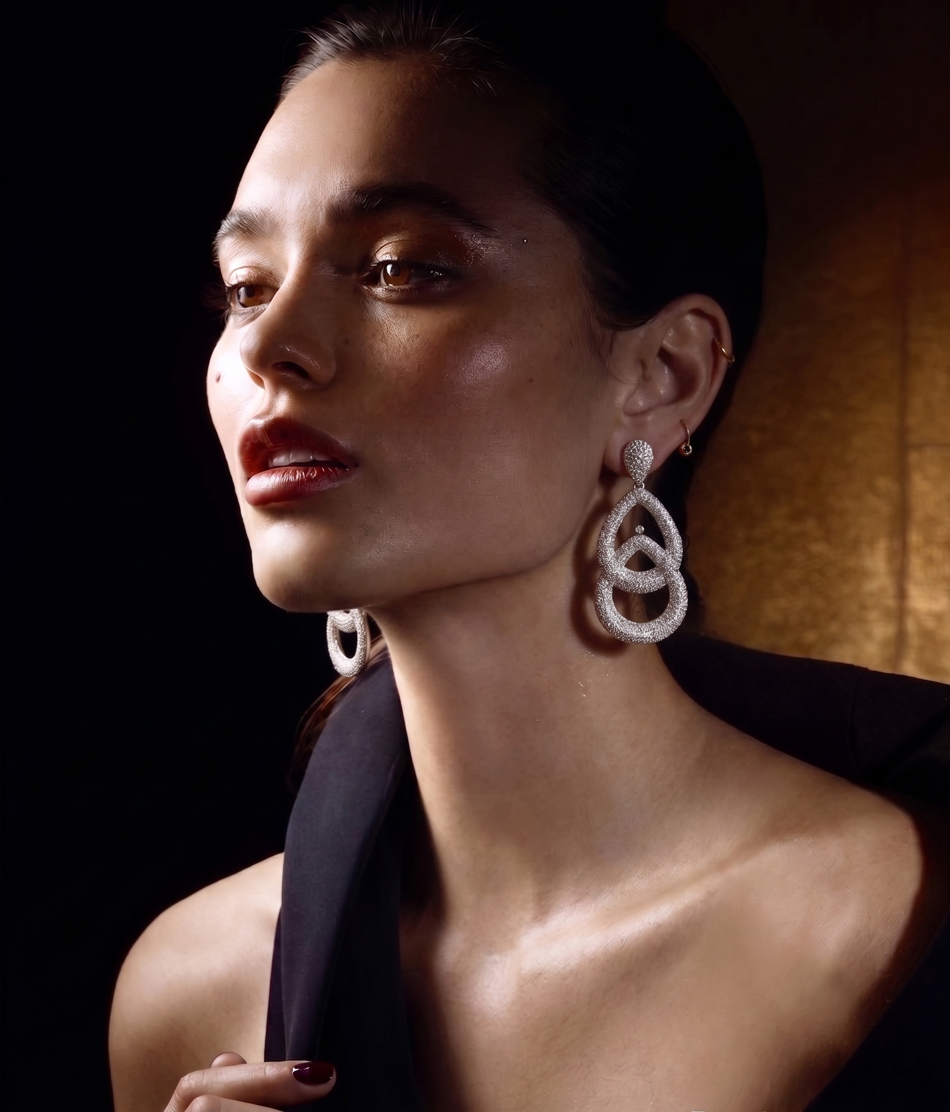 Celeste Sparkle CZ Statement Drop Earrings for Women | Premium Party & Wedding Earrings