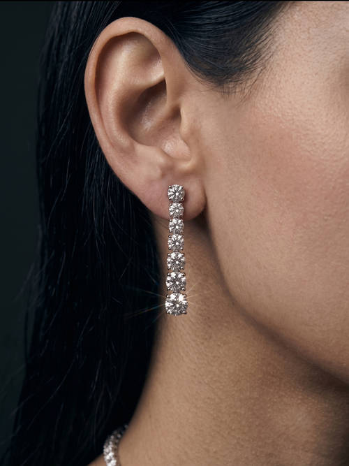 Classic CZ Tennis Necklace & Earrings Set