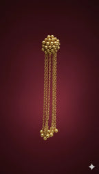 Gold Beaded Long Dangle Earrings for Women – Traditional Ethnic Statement Jewelry