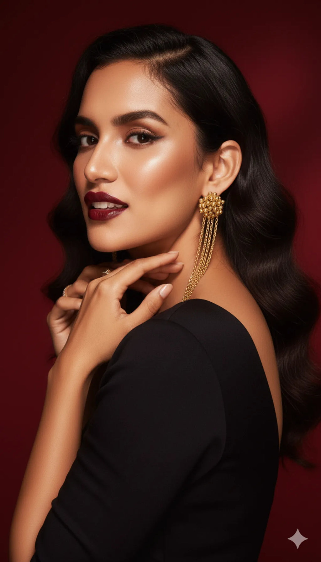 Gold Beaded Long Dangle Earrings for Women – Traditional Ethnic Statement Jewelry