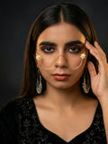 Gold Floral Pearl Facelet | Elegant Nose Frame Jewelry | Minimalist Bridal Face Accessory for Women