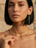 Gold Layered Necklace Set with Statement Earrings – Dual Layer & Minimal Chain Combo | Elegant Modern Jewelry Set for Women