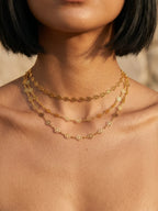 Gold Layered Necklace Set with Statement Earrings – Dual Layer & Minimal Chain Combo | Elegant Modern Jewelry Set for Women