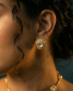Gold Polki Choker Necklace Set for Women | Traditional Polki Choker with Matching Stud Earrings
