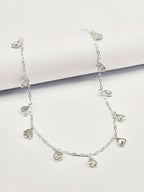 Heart Drop 925 Sterling Silver Anklet for Women | Dainty Heart Charm Adjustable Silver Payal