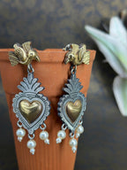 Hridaya German Silver Oxidised Earring
