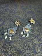 Hridaya German Silver Oxidised Earring