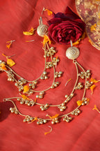 Haldi Bridal Jewellery Combo Set – Bride Earrings, Heart Kaleere, Ghunghroo Bangles, Kanchain & Facelet